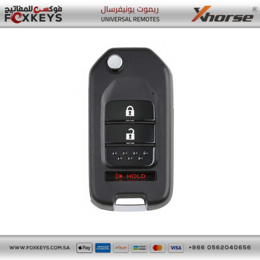 Xhorse VVDI Key Tool VVDI2 Wire Remote Key 2+1 Button XKHO02EN