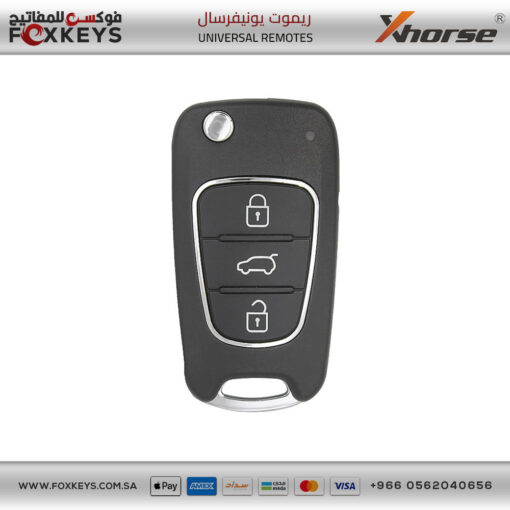 Xhorse VVDI Key VVDI2 Tool Wireless Flip Remote Key 3 Buttons KIA Hyundai Type XNHY02EN