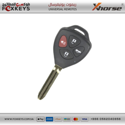 Xhorse VVDI Key Tool VVDI2 Wire Remote Key 3+1 Button Toyota Style XKTO02EN