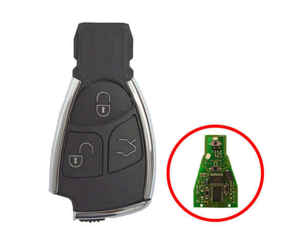 Mercedes Black Small Remote Key Shell 3 Buttons with Chrome