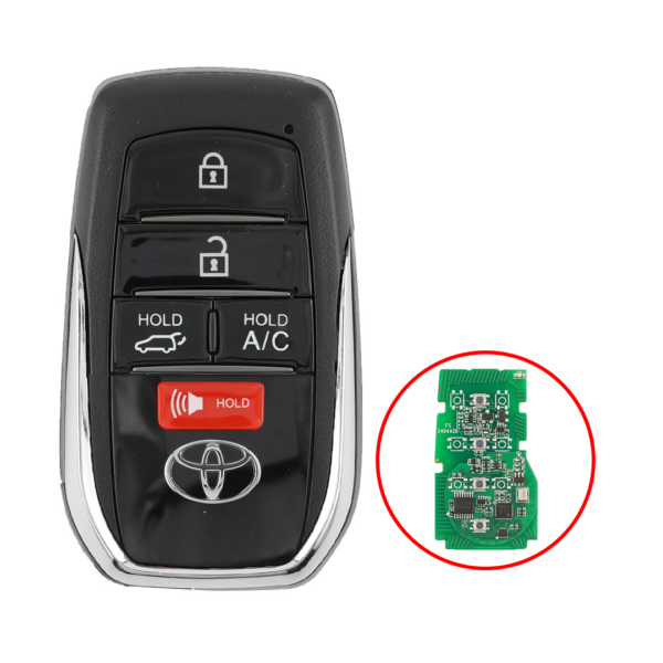 Toyota Rav4 2023 Smart Remote Key Shell 4+1 Buttons Chrome Sides BA Type