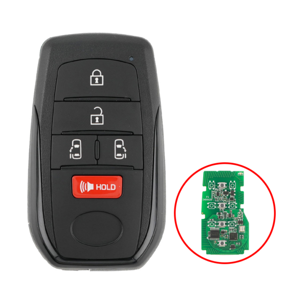 Toyota Sienna 2022 Smart Remote Key Shell 4+1 Buttons Black Sides BA Type